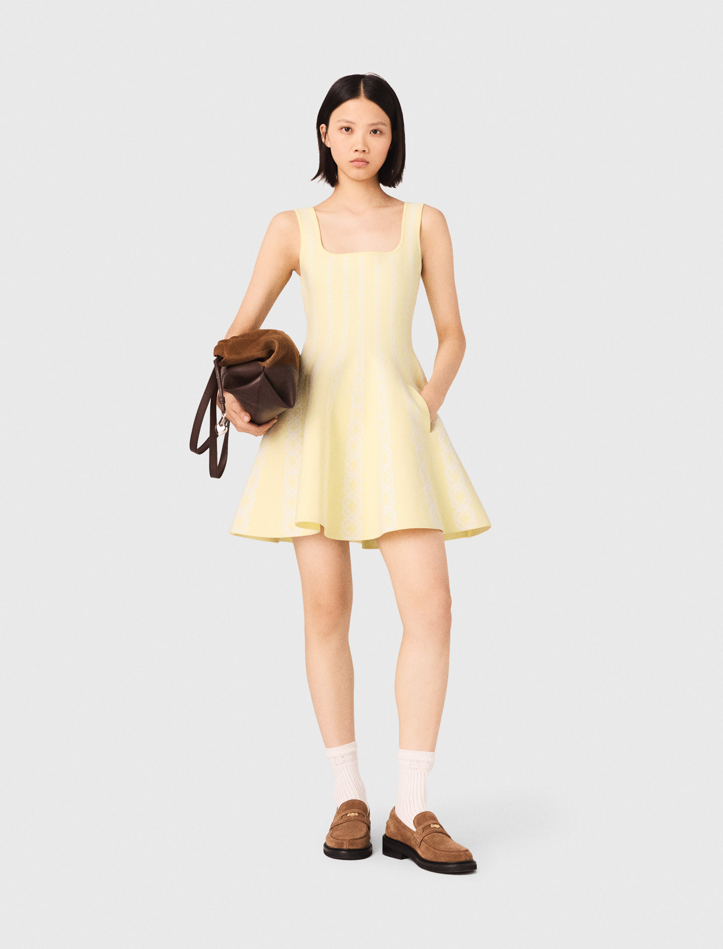 Kurzes Kleid Aus Jacquard-strick - Gelb - Größe 32 - Maje