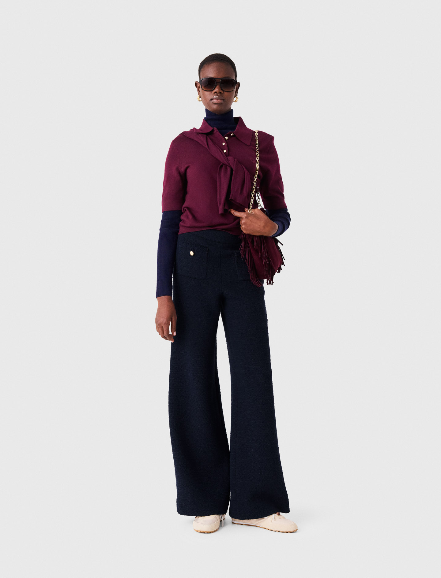Tweed-hose - Marineblau - Größe 34 - Maje