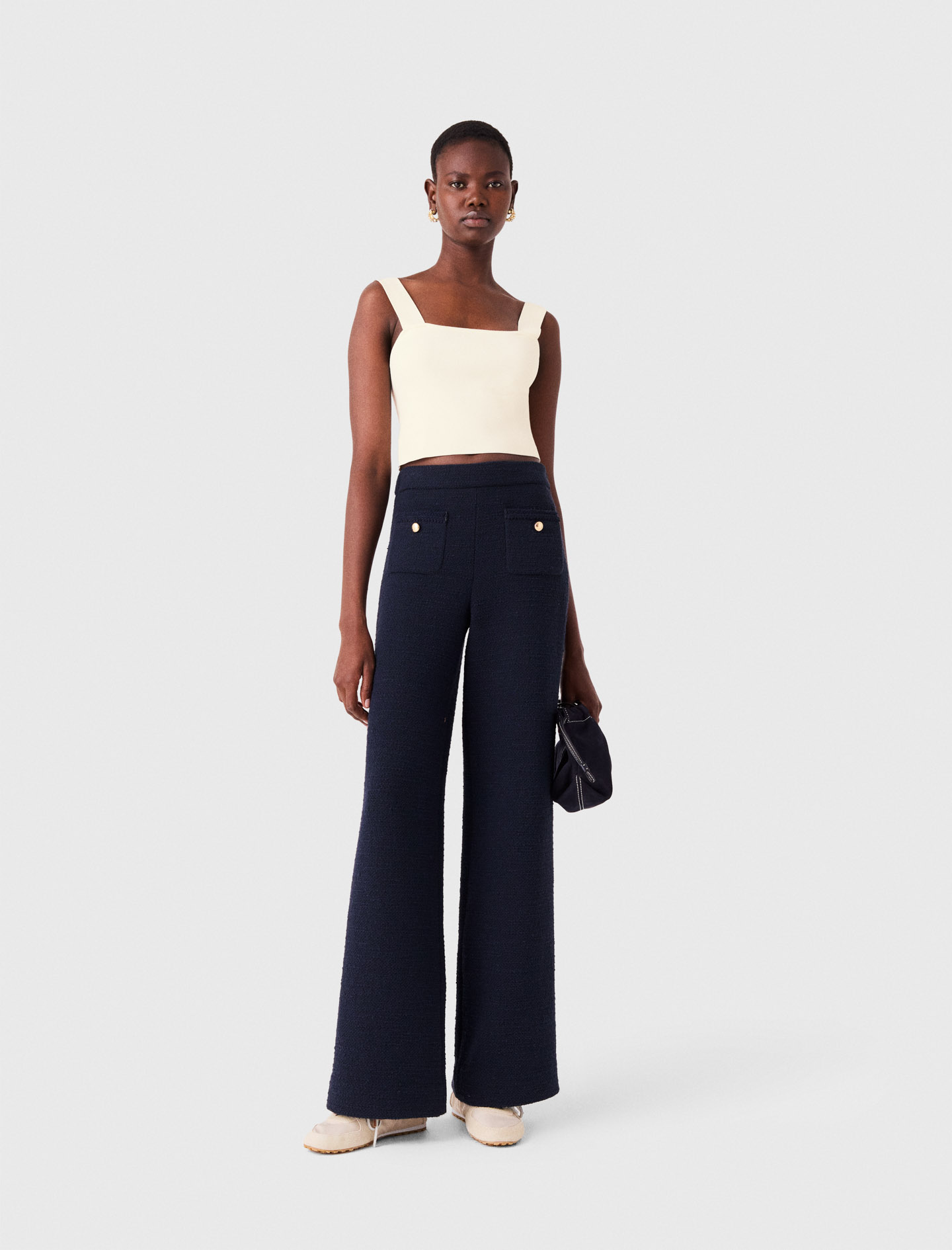 Crop Top Aus Strick - Ecru - Größe 34 - Maje