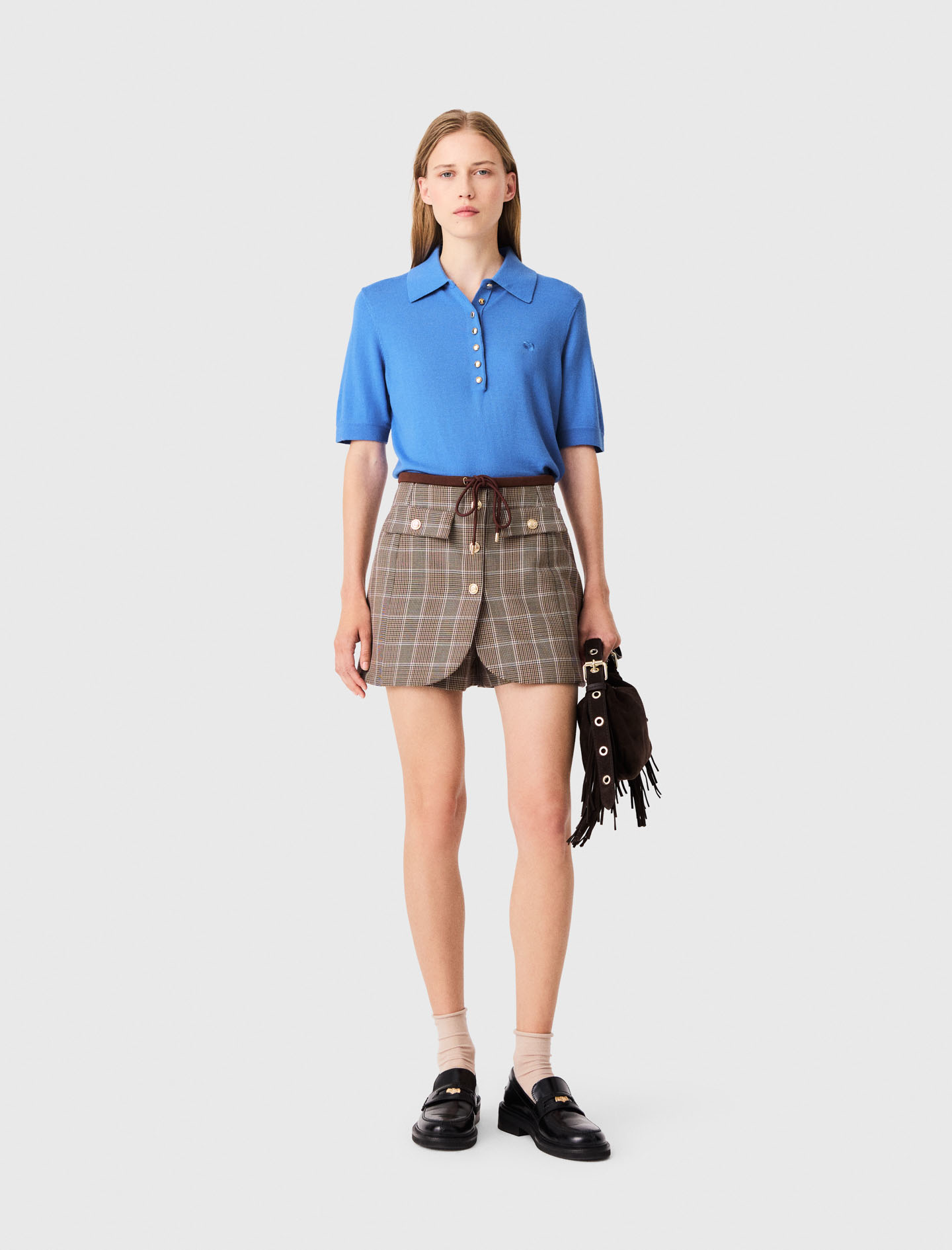 Elegante Wickel-shorts - Braun - Größe 38 - Maje