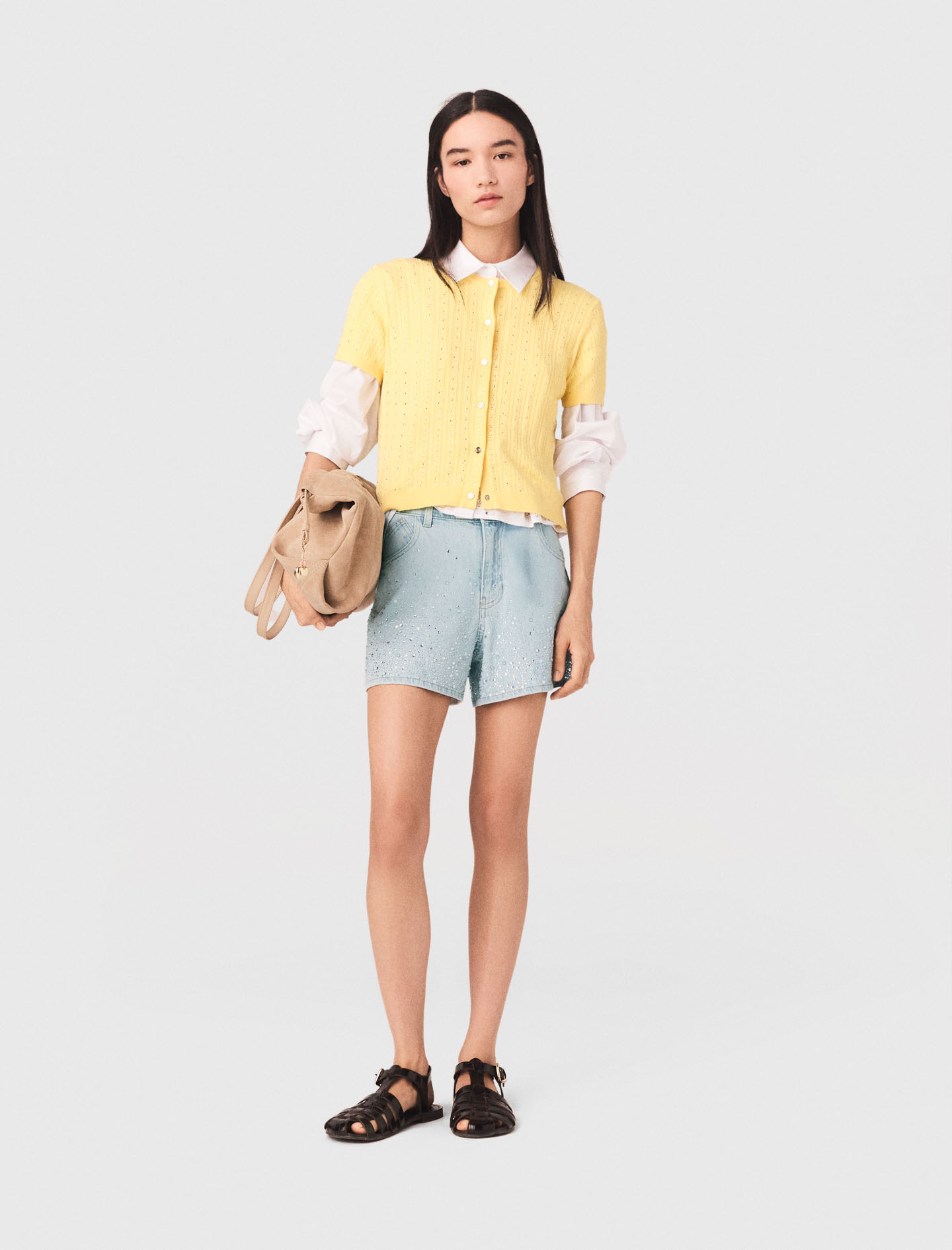 Shorts Mit Strass - Blau - Größe 34 - Maje
