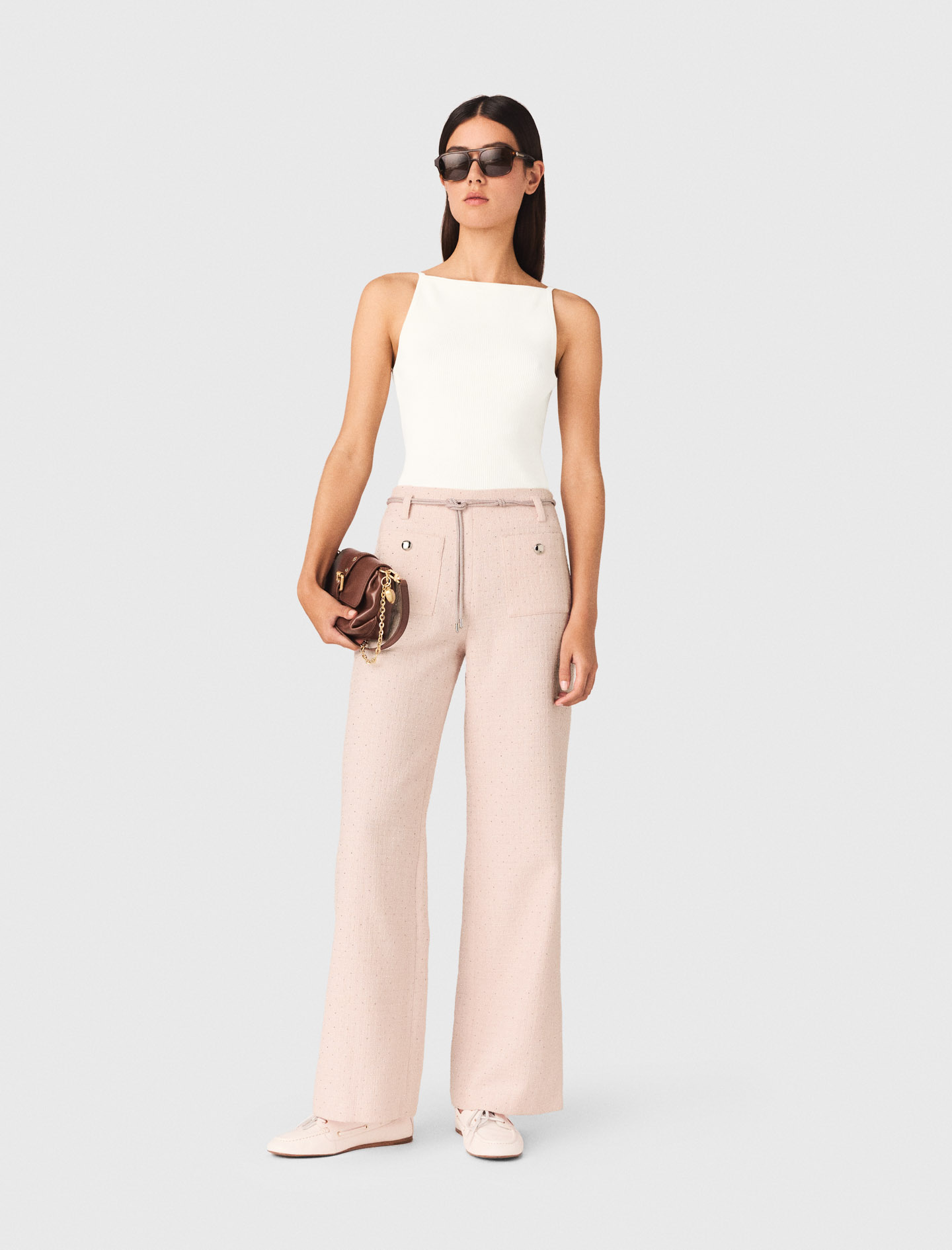 Tweed-hose - Rosa - Größe 36 - Maje