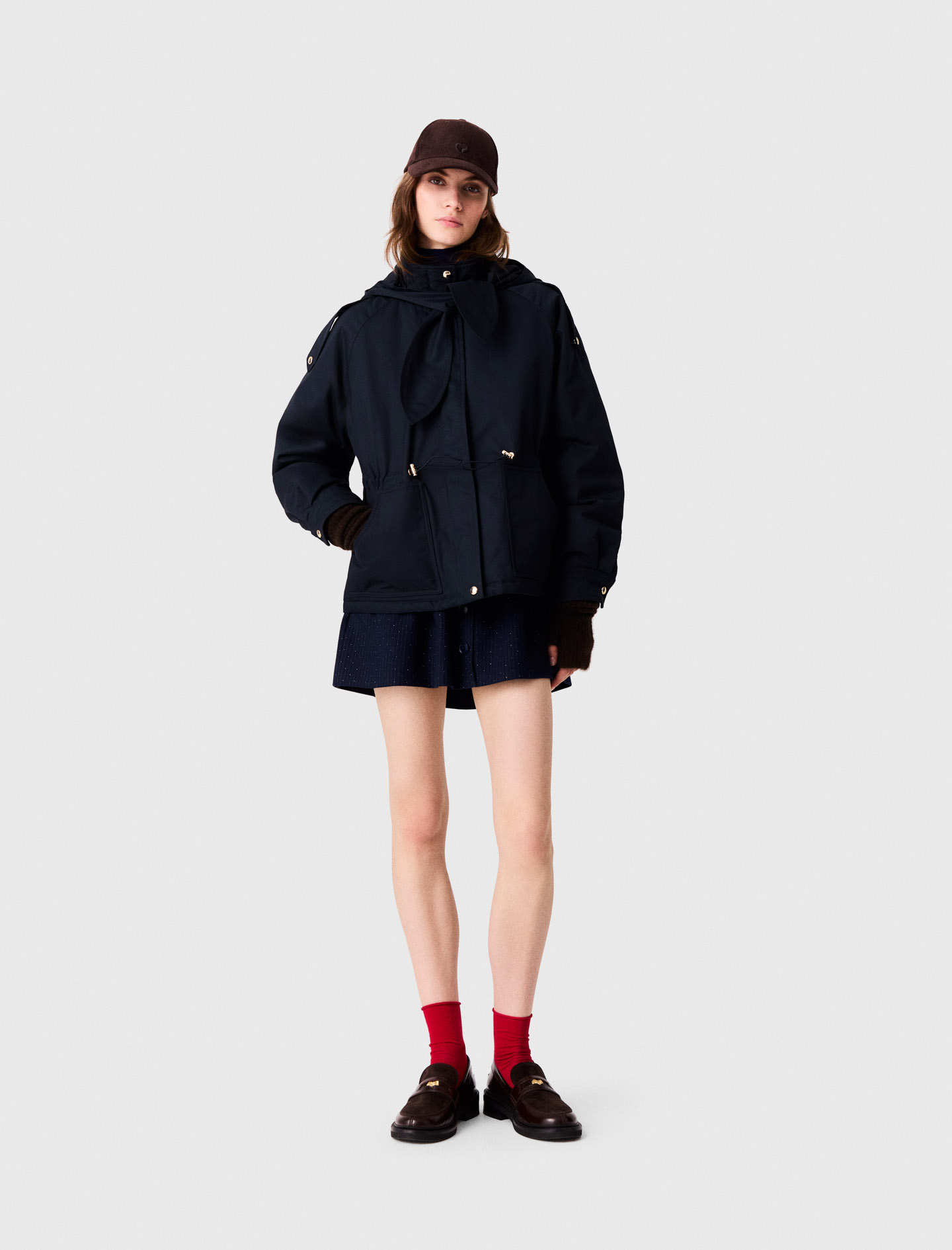 Halblanger Gesteppter Parka - Marineblau - Größe 40 - Maje