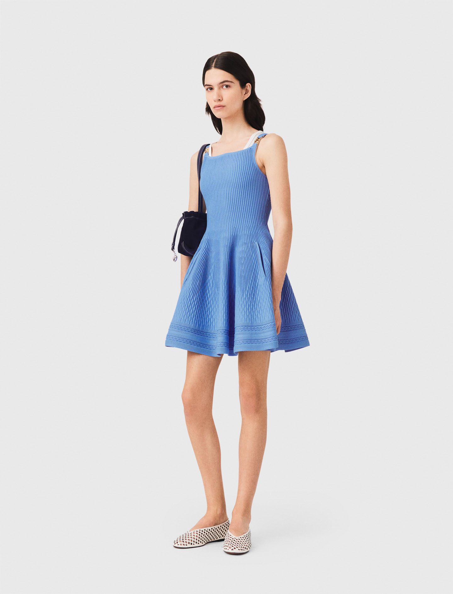 Kurzes Strickkleid - Blau - Größe 34 - Maje