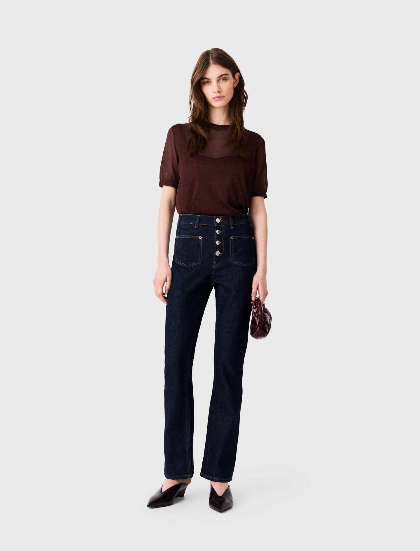 Denim-jeans Mit Taschen - Dunkelblau - Größe 34 - Maje