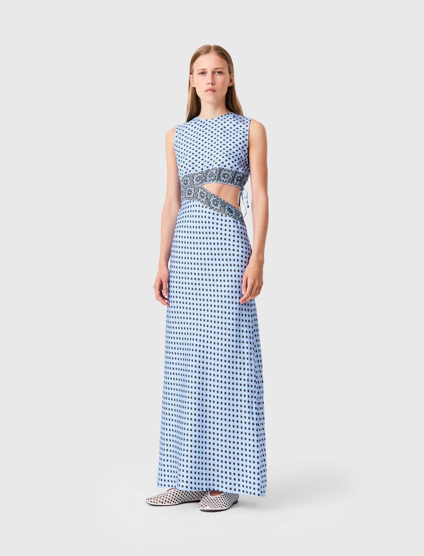 Bedrucktes Kleid Mit Aussparung - Bleu Clair Loungewear - Größe 38 - Maje