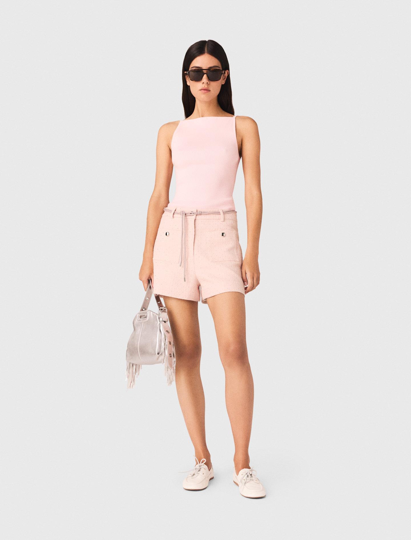 Tweedshorts - Rosa - Größe 40 - Maje