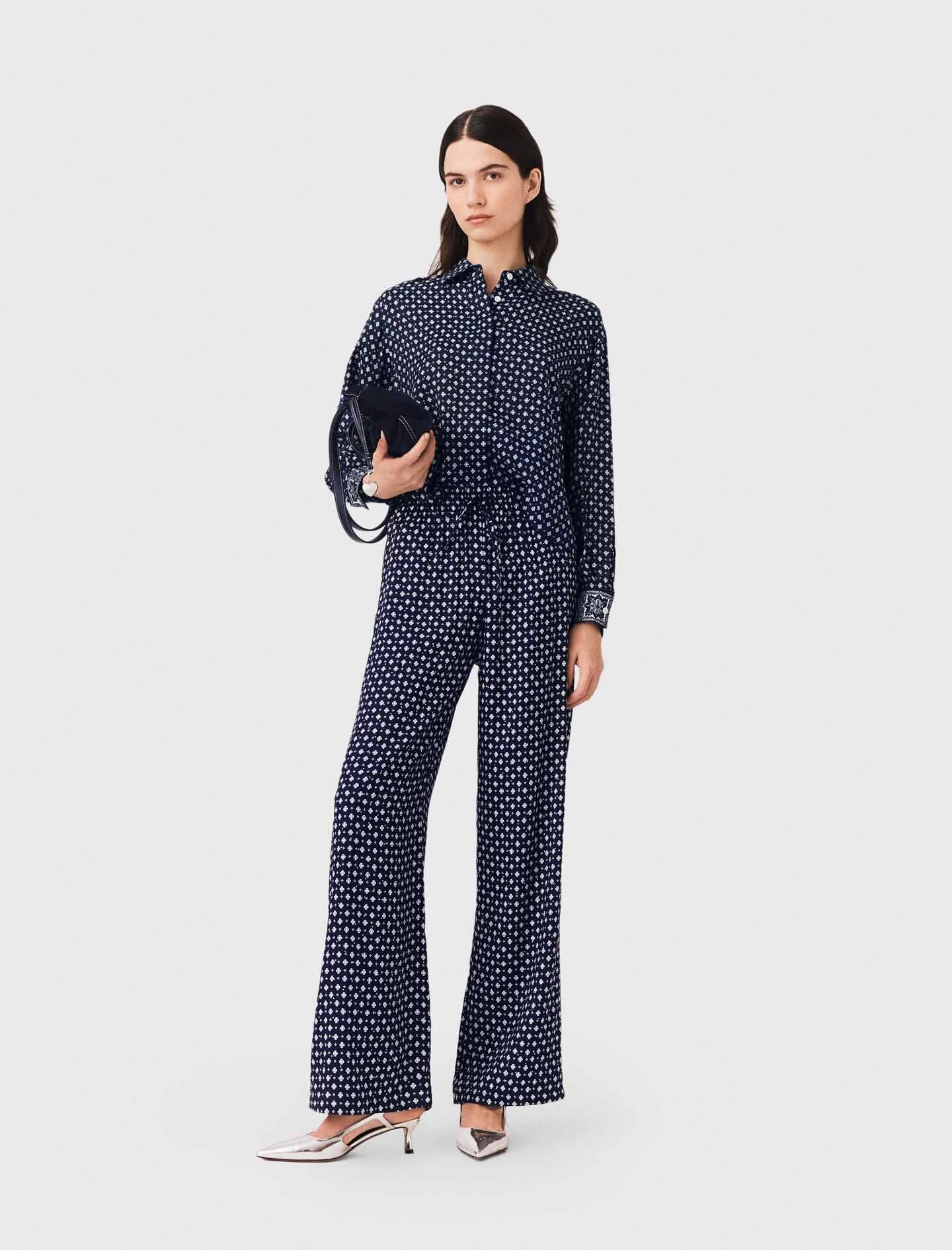 Bedruckte Hose Mit Strass - Marine Loungewear - Größe 34 - Maje