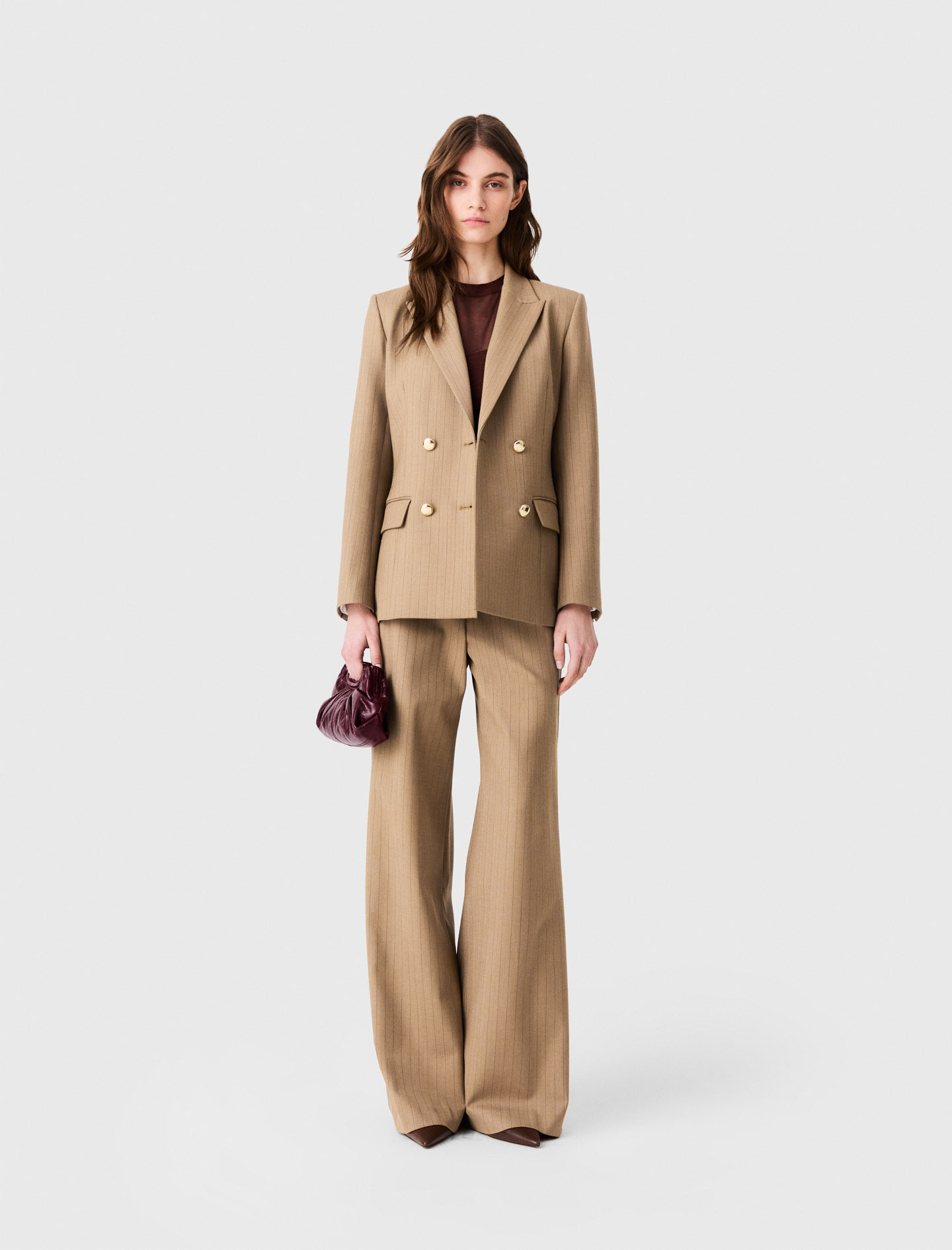 Zweireihiger Blazer - Beige - Größe 36 - Maje