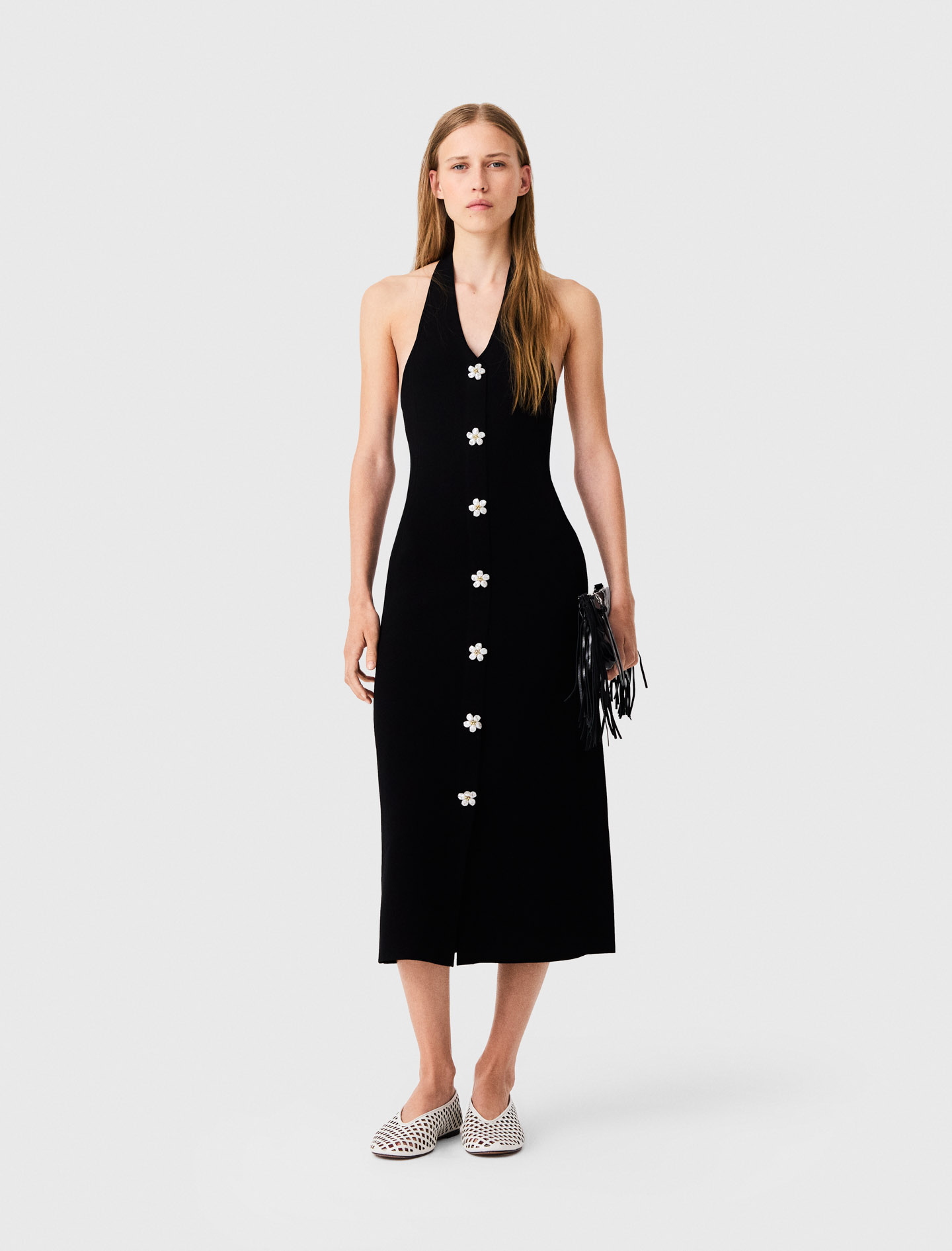 Kleid Mit Floralen Schmuckdetails - Schwarz - Größe 40 - Maje