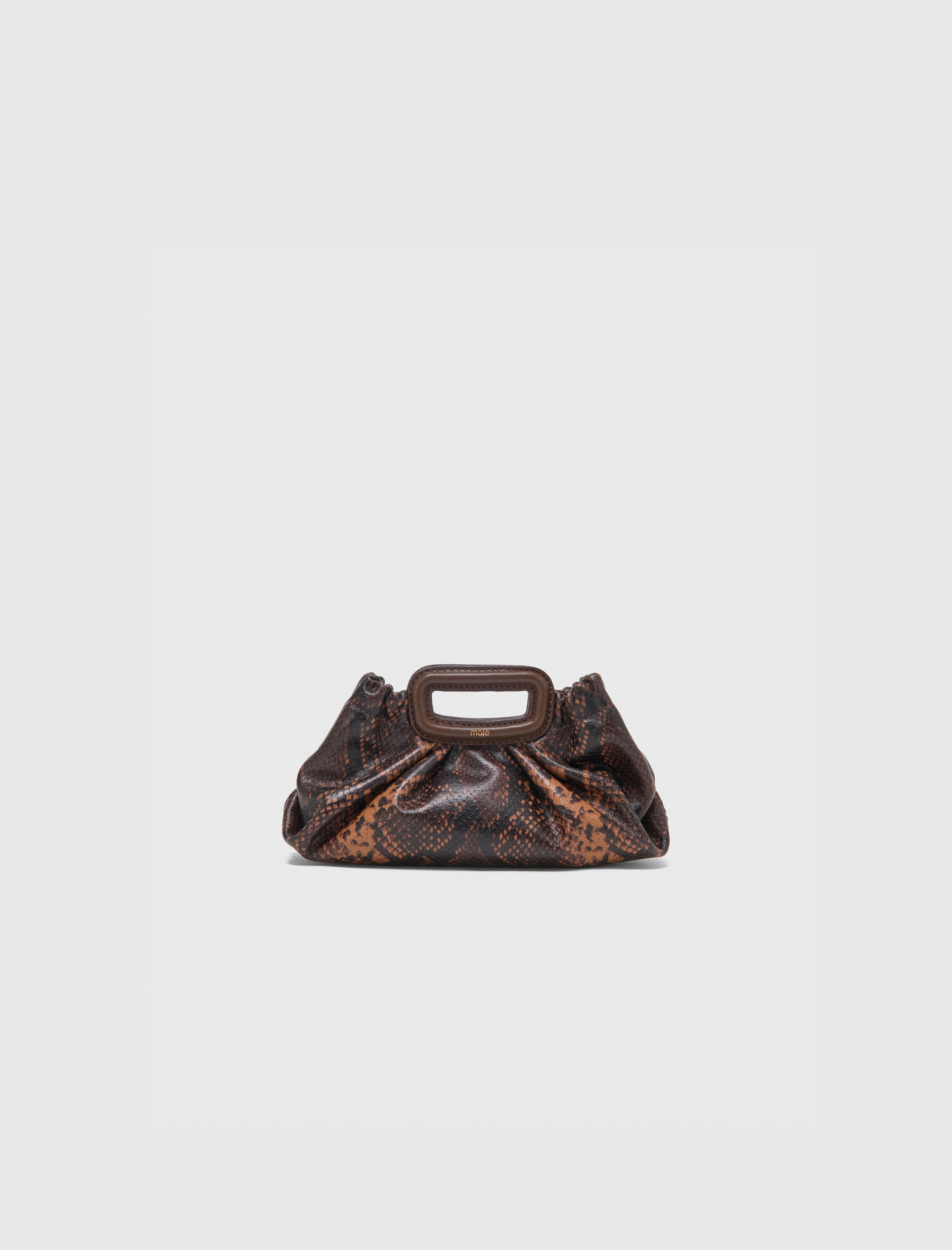 Milpli Mini, Geprägtes Leder - Imprime Serpent Marron - Maje