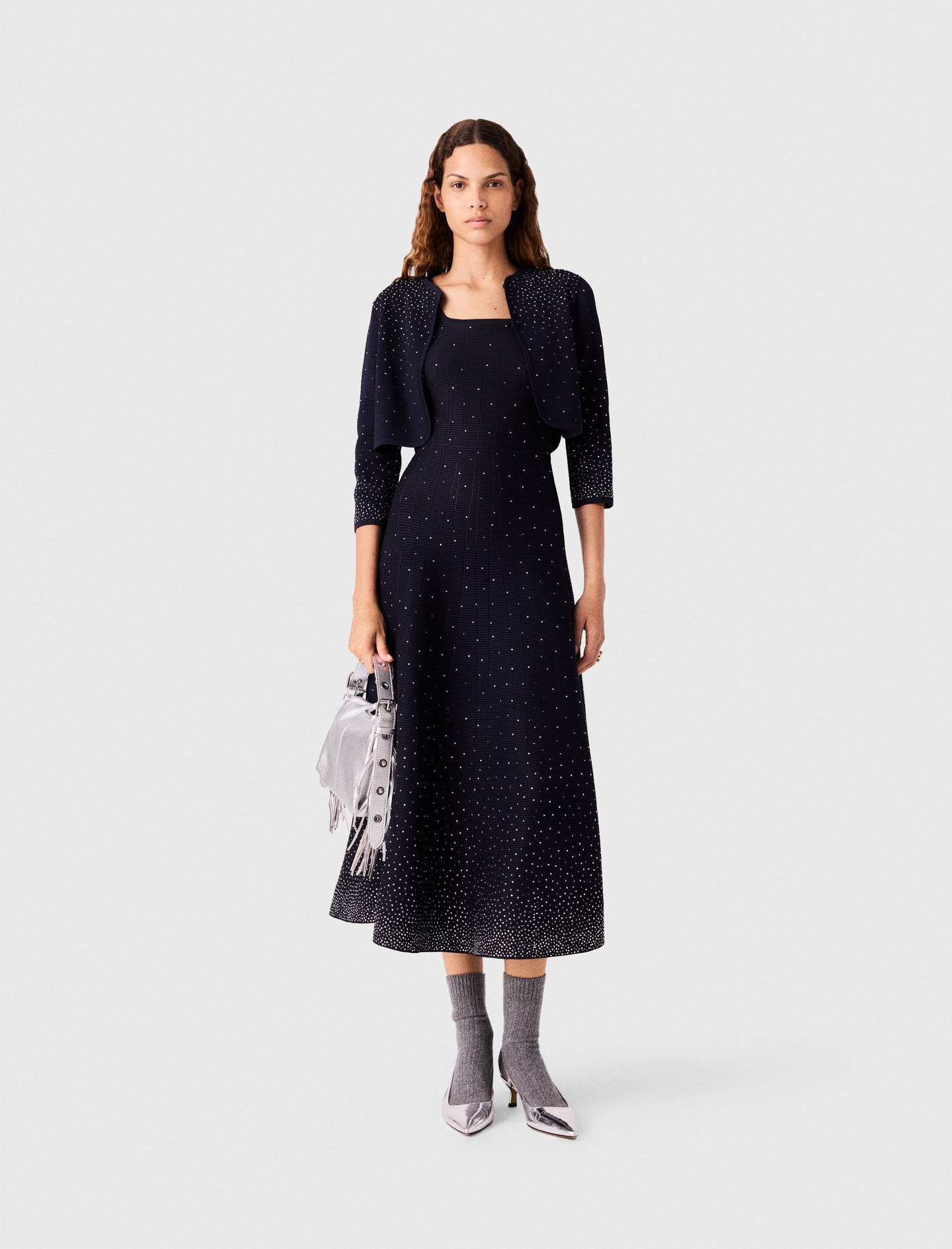 Cardigan Mit Strass - Marineblau - Größe 32 - Maje