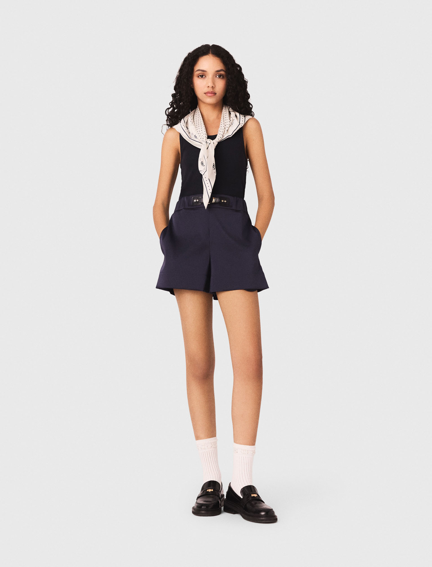 Satin-shorts - Marineblau - Größe 40 - Maje