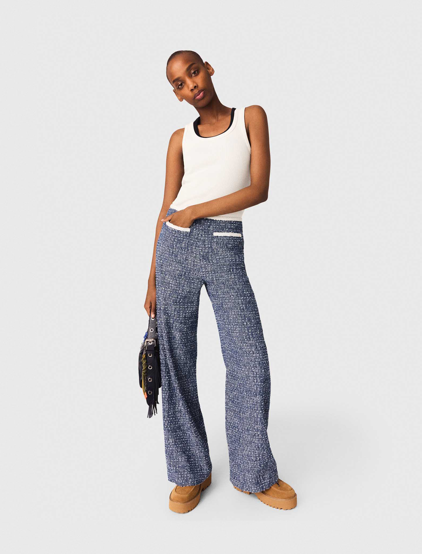 Tweed-hose - Marineblau - Größe 38 - Maje