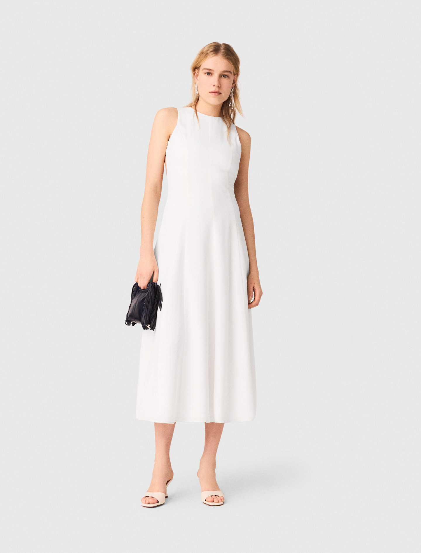 Rückenfreies Midikleid - Weiß - Größe 38 - Maje