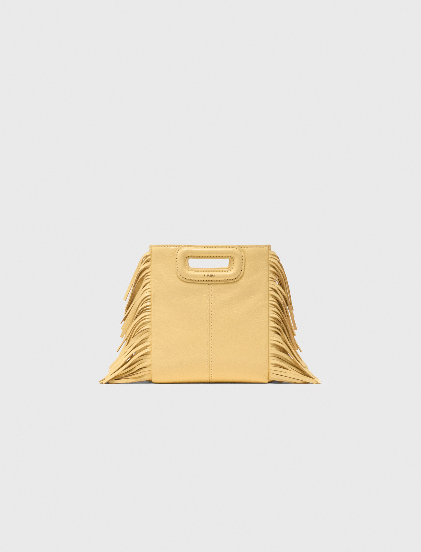 M Mini-tasche, Craquelé-leder Matt - Gelb - Maje