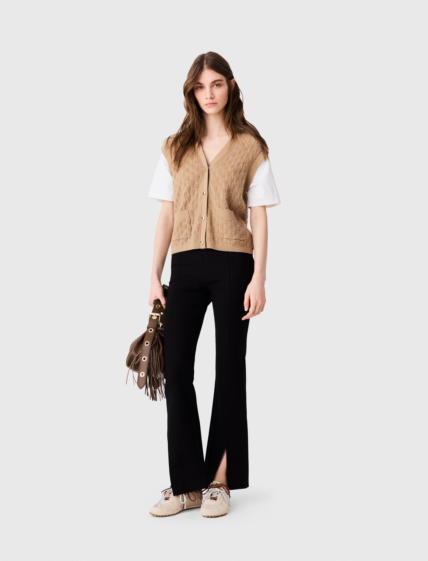 Schlitzhose - Schwarz - Größe 36 - Maje