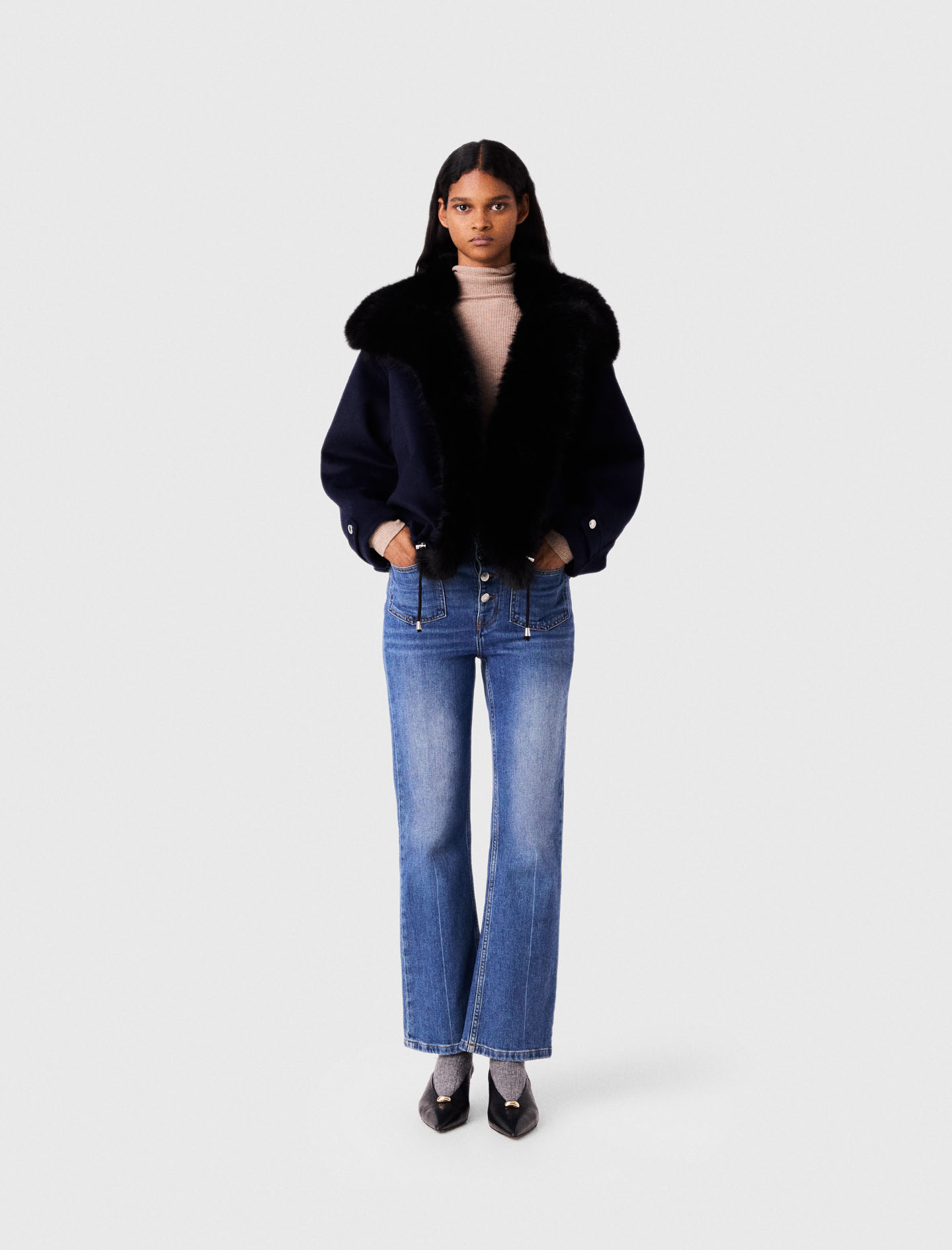 Jeanshose Mit Taschen - Blau - Größe 34 - Maje