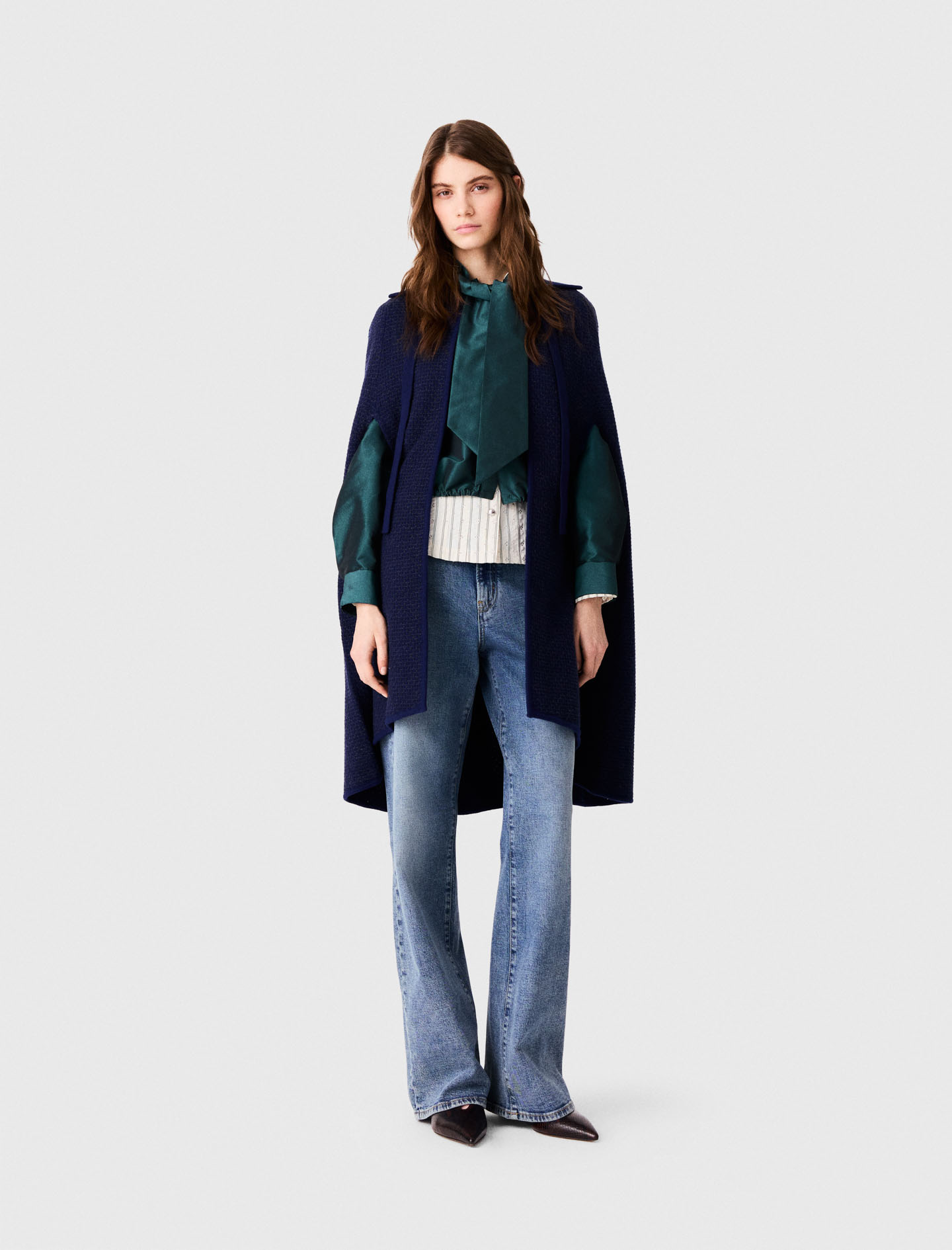 Langer Cape-cardigan - Marineblau - Größe 34 - Maje