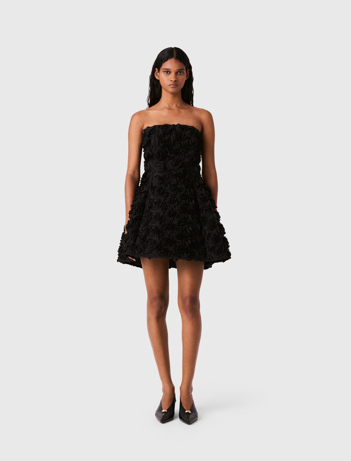 Bustierkleid Mit Blumen - Schwarz - Größe 36 - Maje