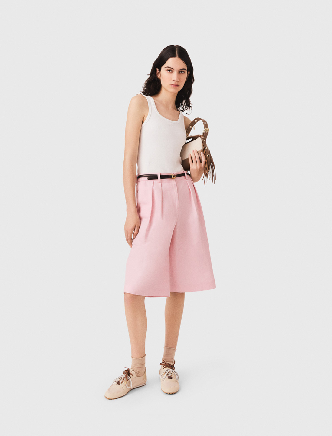 Bermudas Mit Falten Aus Leinenmix - Rosa - Größe 34 - Maje