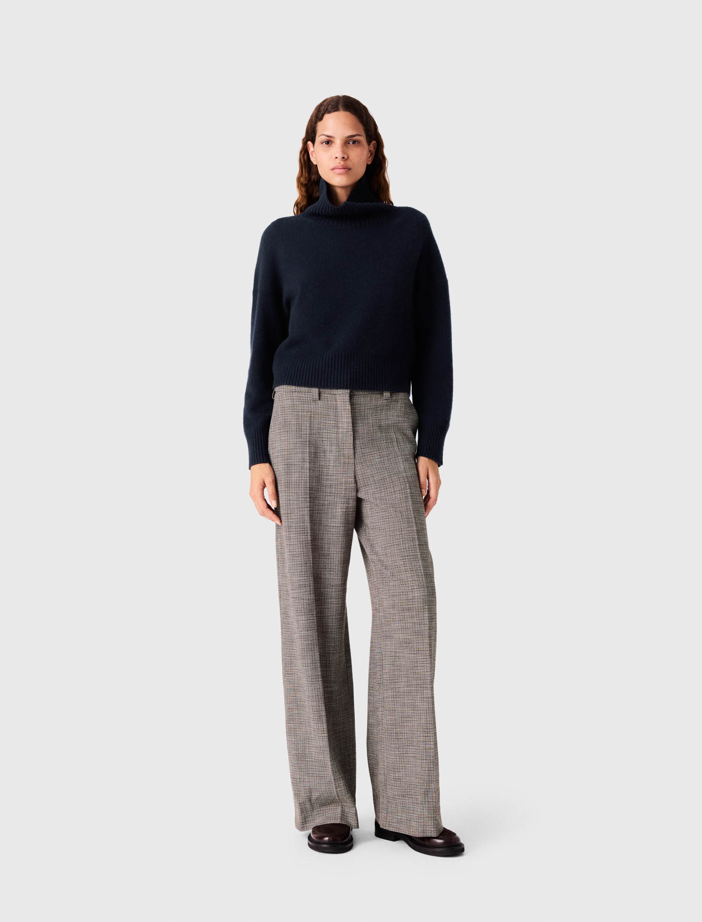 Kaschmirpullover Mit Stehkragen - Marineblau - Größe 34 - Maje