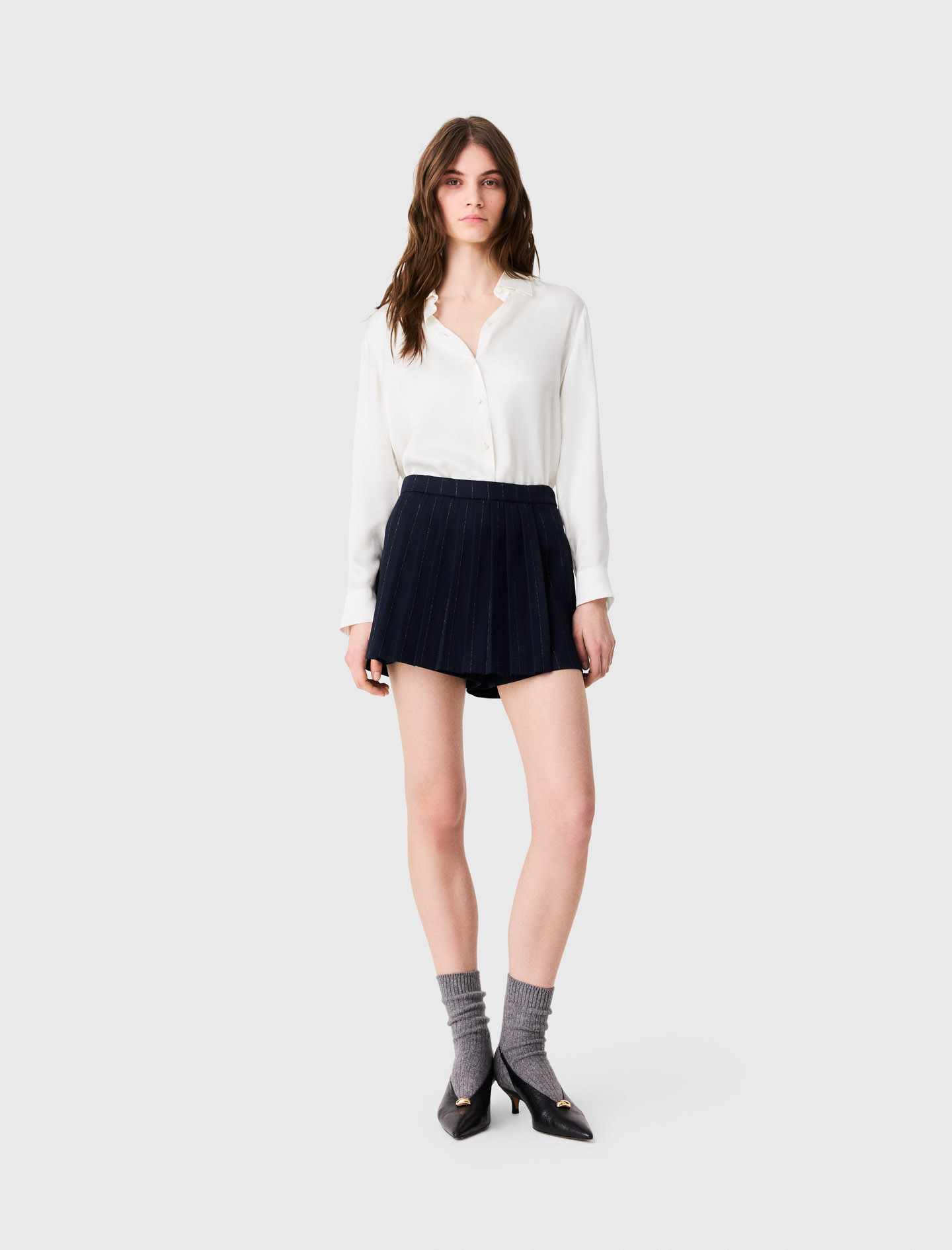 Weiße Hemdbluse Aus Seide - Größe 38 - Maje