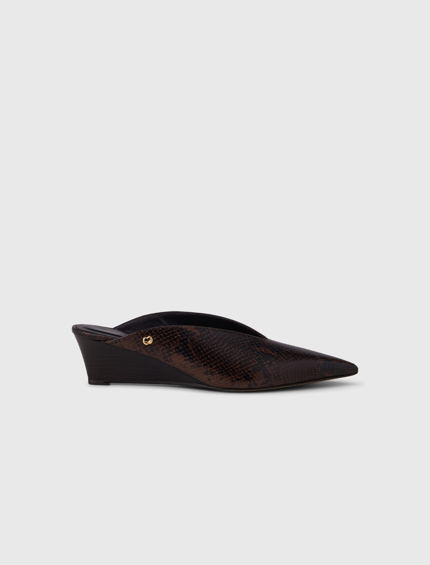 Plateau-mules Aus Geprägtem Leder - Imprime Serpent Marron - Größe 41 - Maje