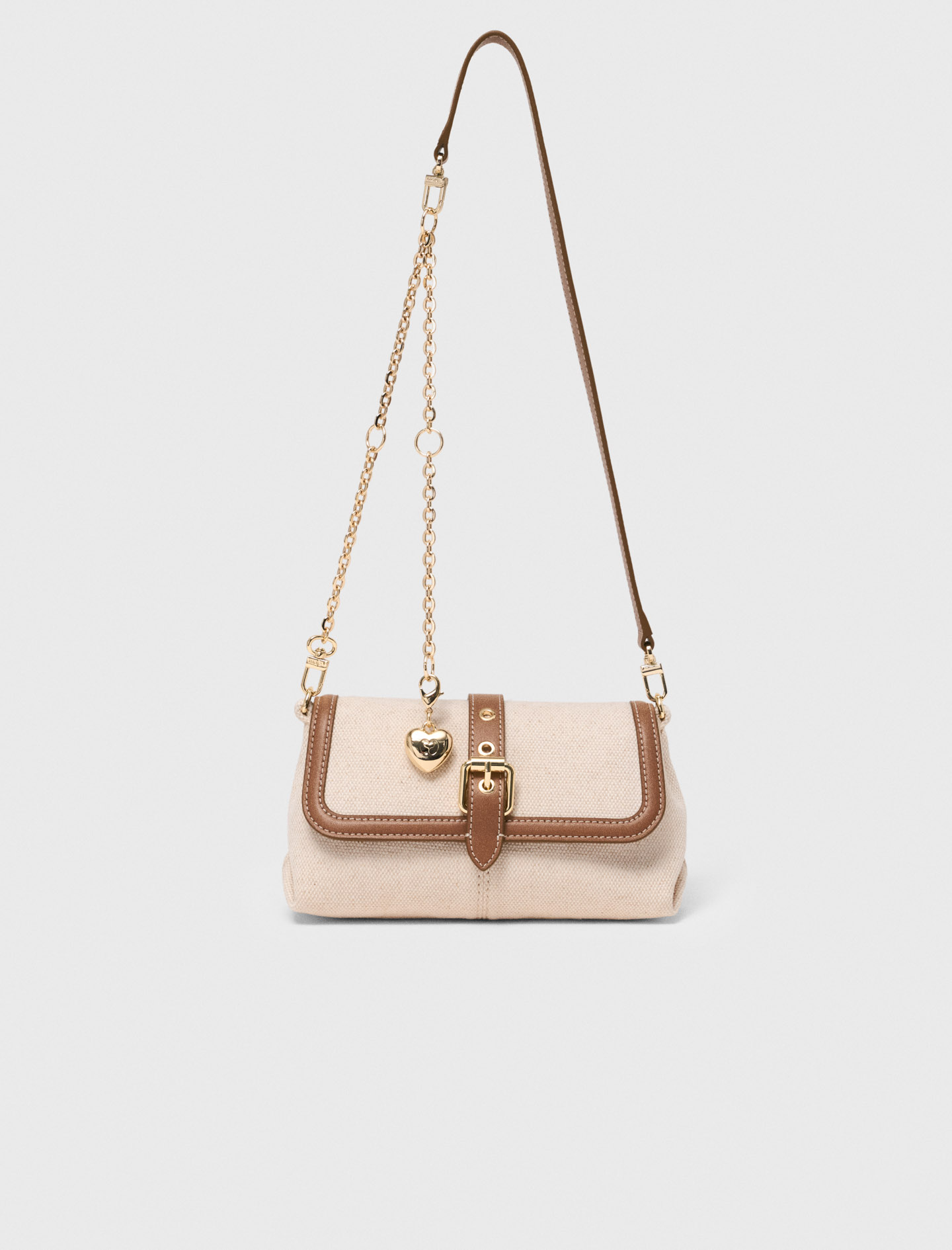 Miss M Walk Aus Canvas-leder-mix - Ecru/mocha - Maje
