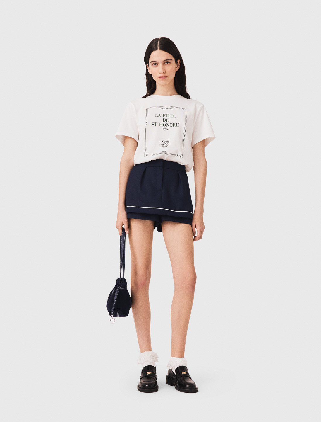 Elegante Wickel-shorts - Marineblau - Größe 38 - Maje